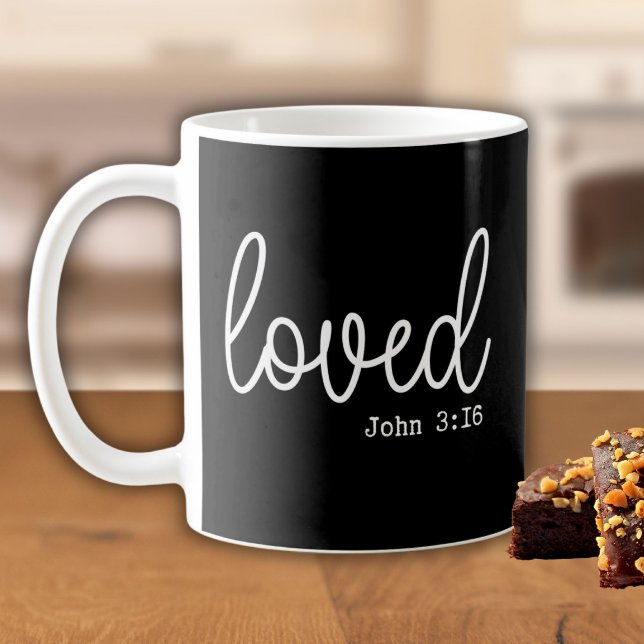 Mug Black Love Faith Citation minimaliste (Créateur téléchargé)