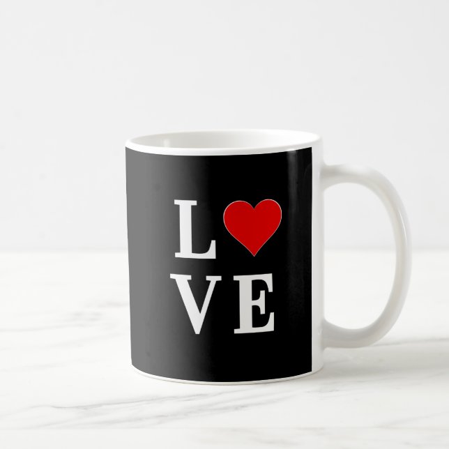 Mug Black LOVE Heart Moderne tendance (Droite)
