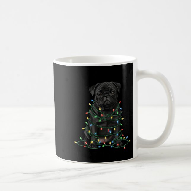 Mug Black Pug Christmas I'm Fine Everything Is Fine  (Droite)