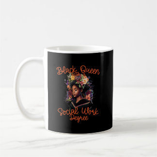 Mug Black Queen Travailleuse sociale Diplôme de travai