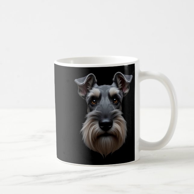 Mug Black Schnauzer Dog Schnauzer Face (Droite)