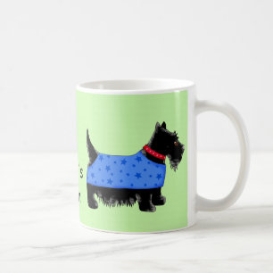 Mug Black Scottie Chien Bleu Nom du manteau Personnali