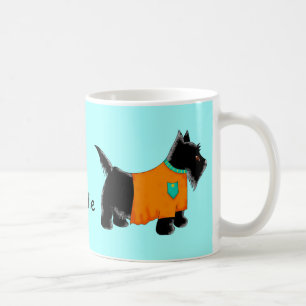 Mug Black Scottie Terrier Chien Orange Nom personnalis