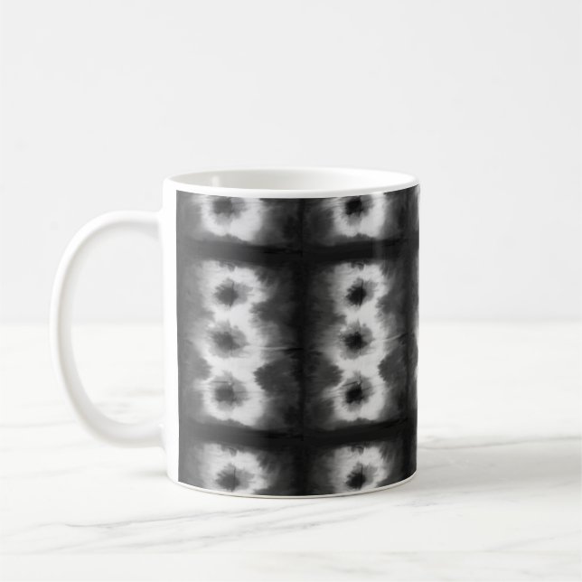 Mug Black Shibori Motif Tie Dye Art (Gauche)