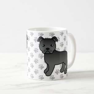 Mug Black Staffordshire Bull Terrier mignon Dessin Car