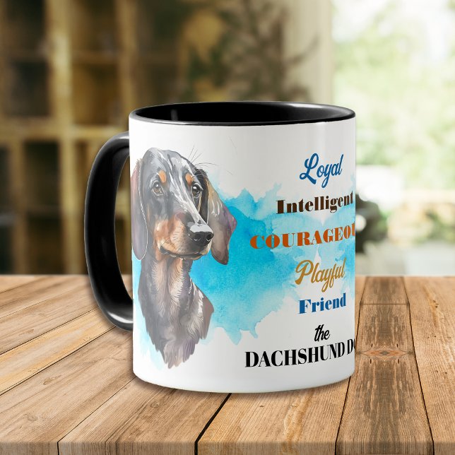 Mug Black Tan Dachshund Chien Loyal Ami (Créateur téléchargé)
