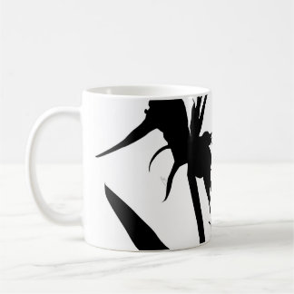 Mug BLACK - Tazon con Flor del paraíso en negro