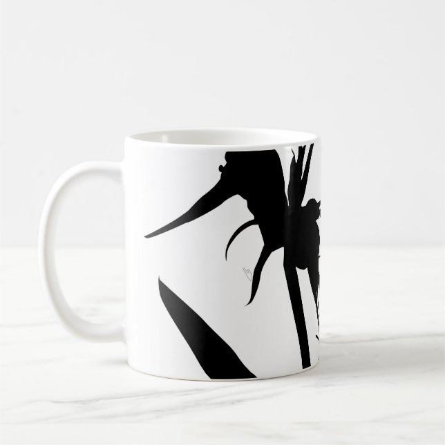 Mug BLACK - Tazon con Flor del paraíso en negro (Gauche)