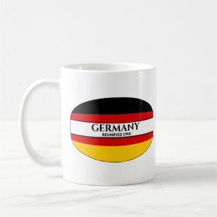 Mug Black Text Allemagne Réunifié 1990 Drapeau