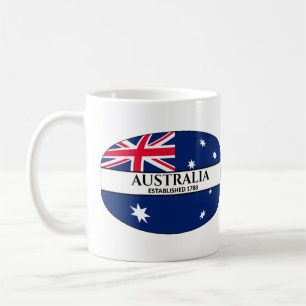 Mug Black Text Australie Établi Drapeau 1788