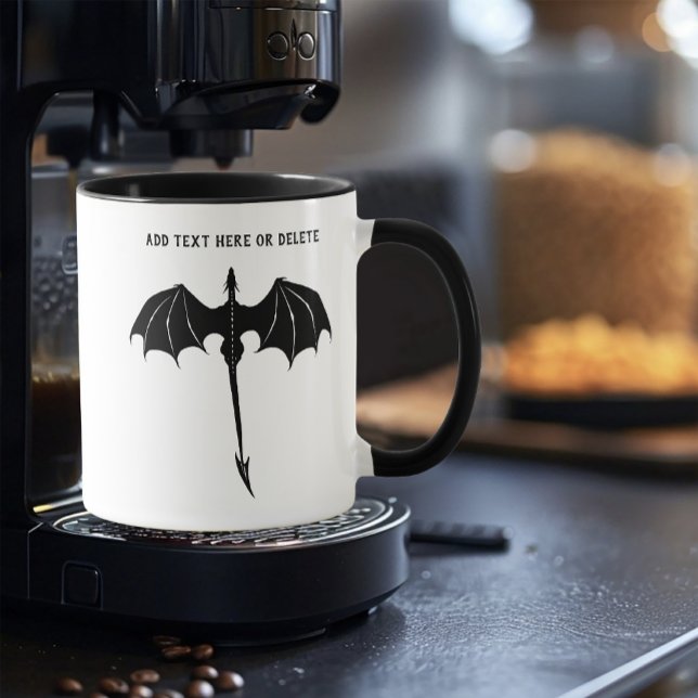 Mug Black Tribal Flight Dragon Imaginaire blanc (Créateur téléchargé)