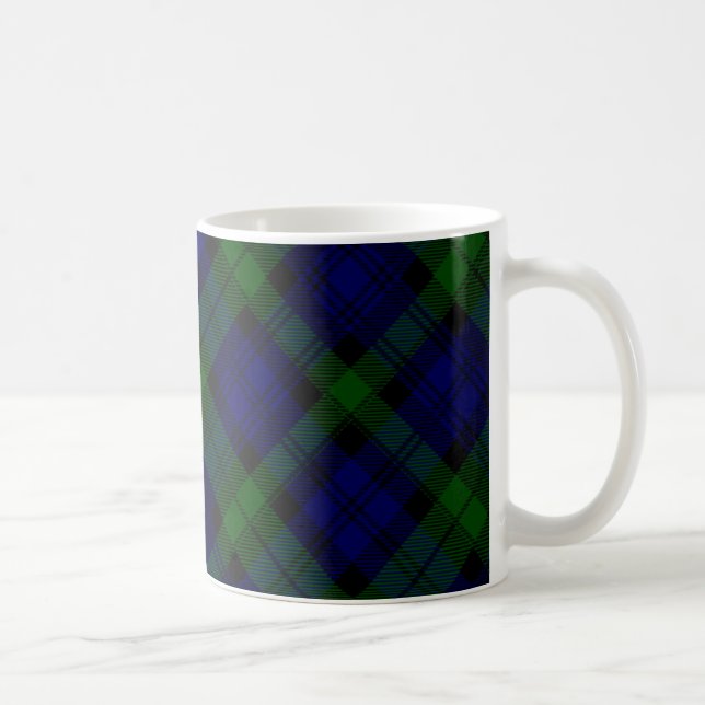 Mug Black Watch Tartan bleu vert Plaid (Droite)