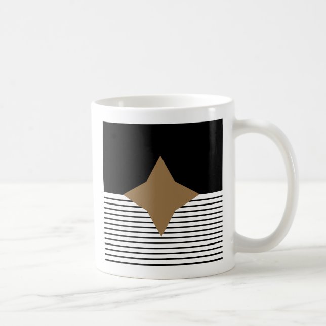 Mug Black White Colorblock & Brown Diamond (Droite)
