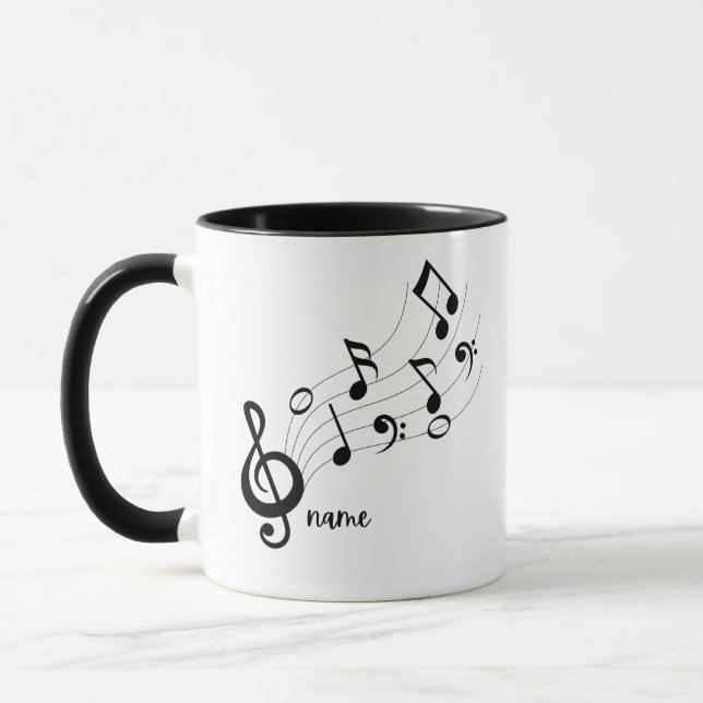 Mug Black & White Custom Text Music Enseignant/Étudian (Gauche)