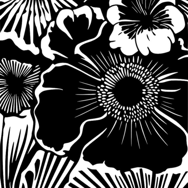 Mug Black White Floral Pattern Bold Botanical Aestheti (Créateur téléchargé)