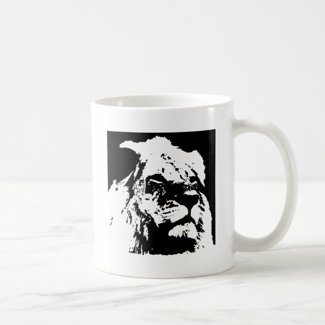 Mug Black & white lion pop art (Droite)