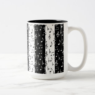 Mug Black & White Musical Stripes