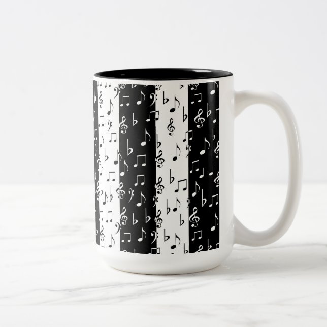 Mug Black & White Musical Stripes (Droit)