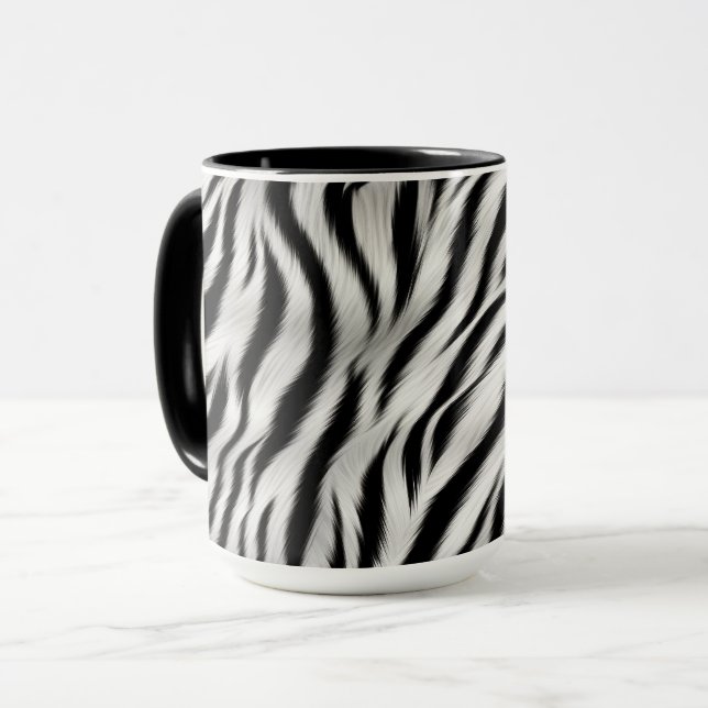 Mug Black White Zebra Imprimer Animal (Devant gauche)