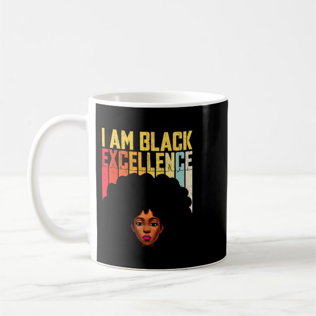 Mug Black Woman I Am Black Excellence Africaine Améric (Gauche)