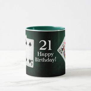 Mug Blackjack 21 points Bon anniversaire