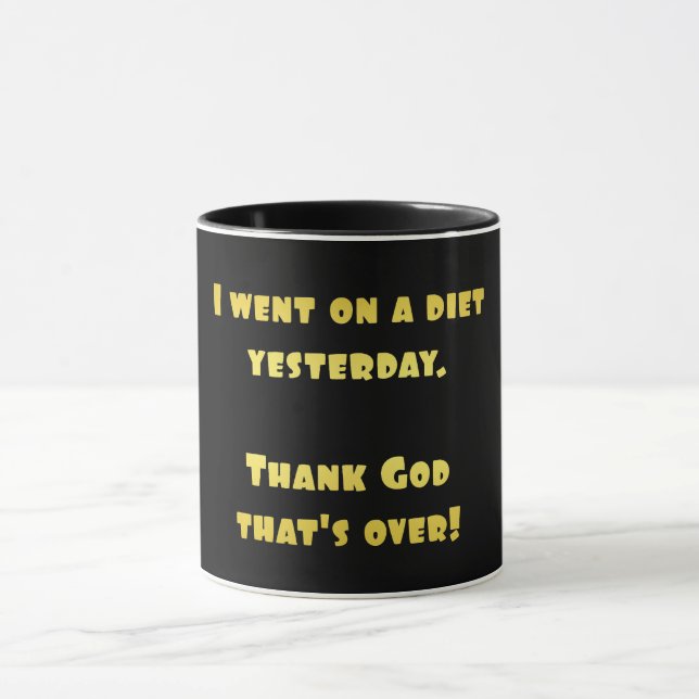 Mug Blague amusante sur un régime (Centre)