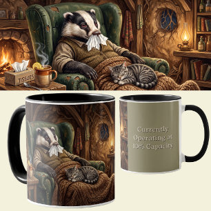 Mug Blague de Blaireau Malade Jour de Maladie Hibernat
