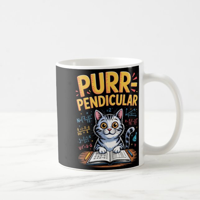 Mug Blague de chat de maths perpendiculaire  (Droite)