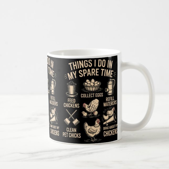 Mug Blague de ferme de poulet de cour drôle Humour ama (Droite)