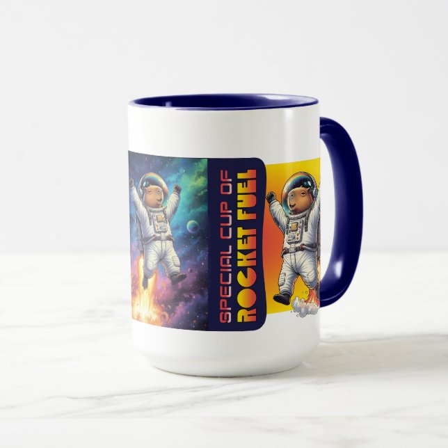 Mug Blague de Papa Carburant de Fusée Matin Drôle Capy (Devant droit)