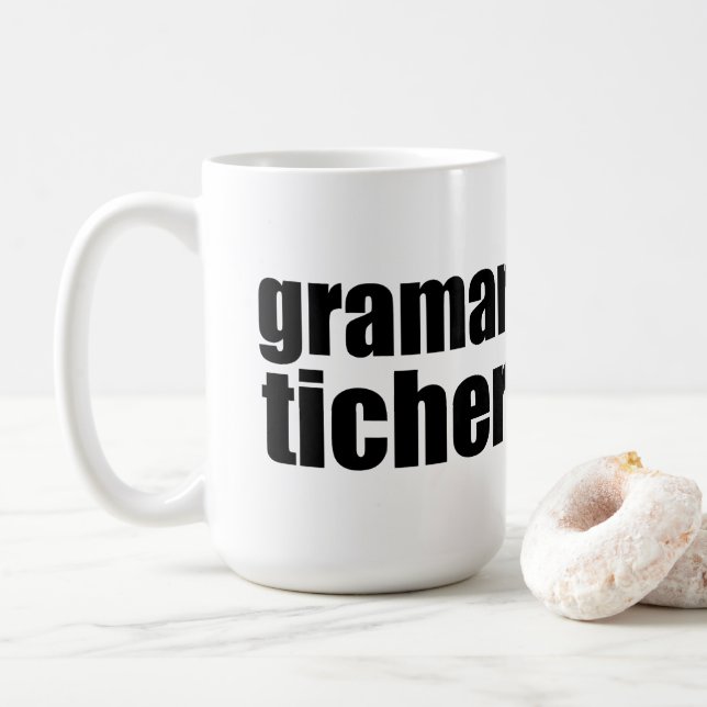 Mug Blague de professeur de grammaire (Avec donut)