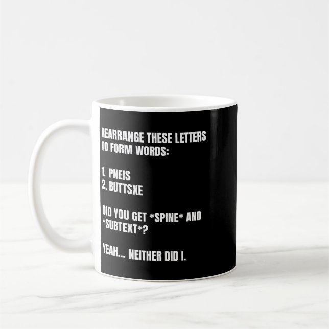 Mug Blague de réorganisation de mots mélangés humour (Gauche)