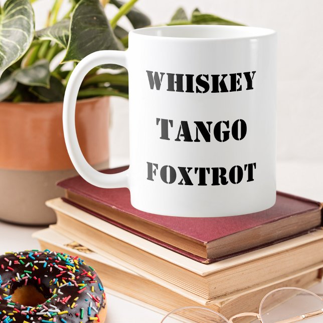 Mug blague drôle, alphabet phonétique, militaire, Avia (Créateur téléchargé)