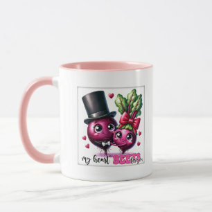 Mug Blague drôle coeur betteraves mot art