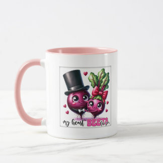 Mug Blague drôle coeur betteraves mot art 