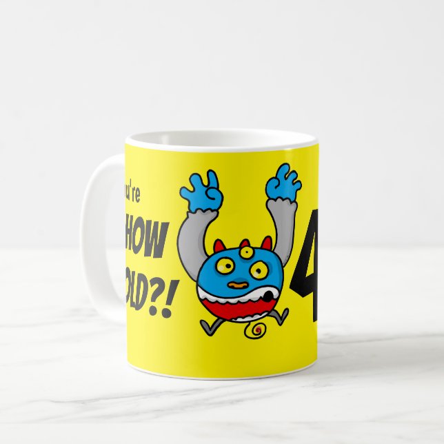 Mug Blague drôle sur l'âge pour les 40 ans (Devant gauche)