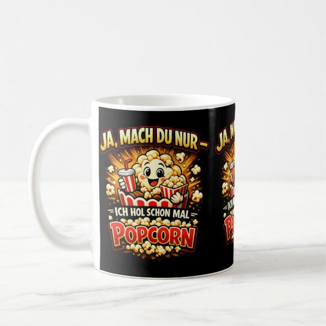 Mug Blague mignonne sur le pop‑corn – Expression alle (Gauche)