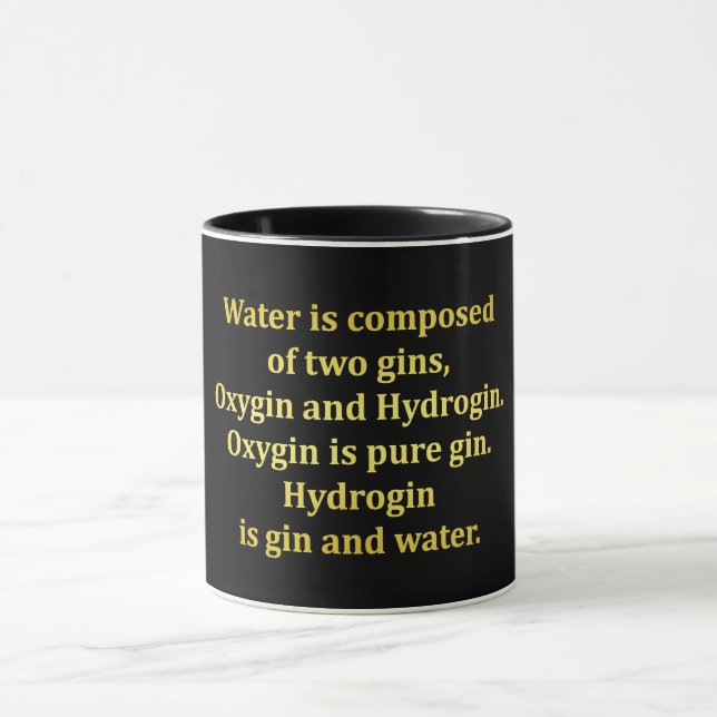 Mug Blague sur l'eau et le gin drôle (Centre)