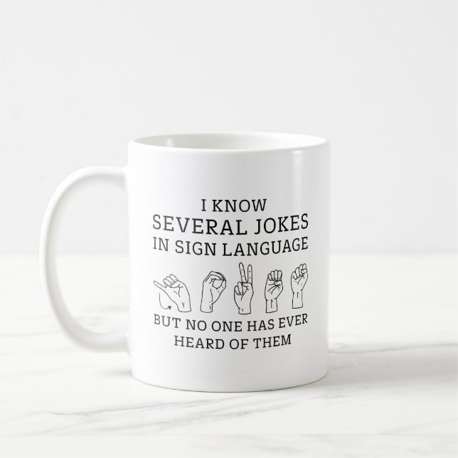 Mug Blagues sur la langue des signes (Gauche)