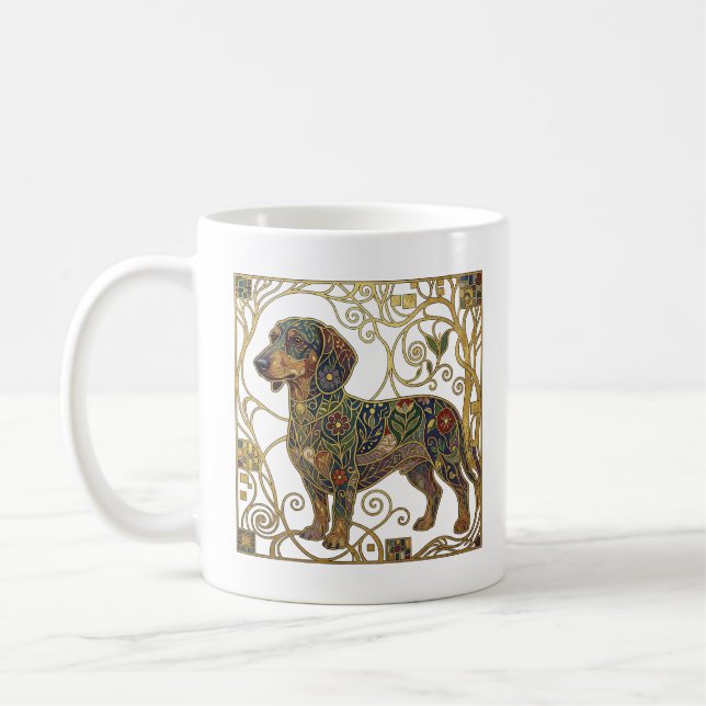 Mug Blaireau d'or-Chien de chasse : Dachshund de la Sé (Gauche)