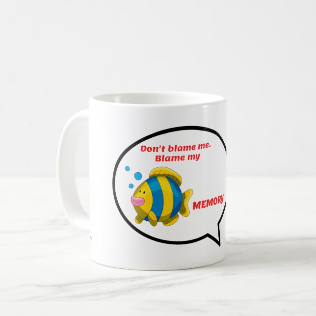 Mug Blâmer ma mémoire drôle de bulle de poisson (Devant gauche)