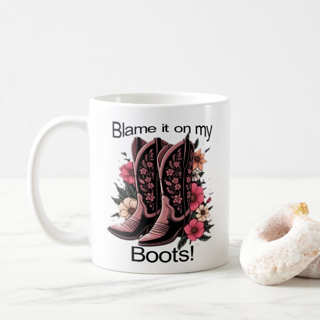 Mug Blâmez-le sur mes bottes - Fun Mug! (Avec donut)