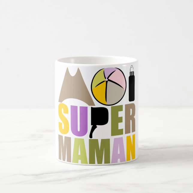Mug blanc 325 ml Moi Super Maman - Logo Nature (Centre)