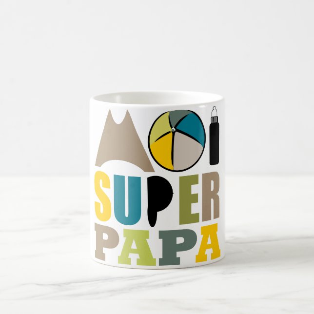 Mug blanc 325 ml Moi Super Papa - Logo Nature (Centre)