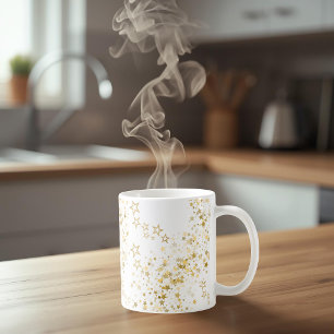 Mug blanc avec étoiles dorées