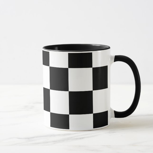 Mug Blanc avec Motif Carré noir 11 oz Combo (Droite)