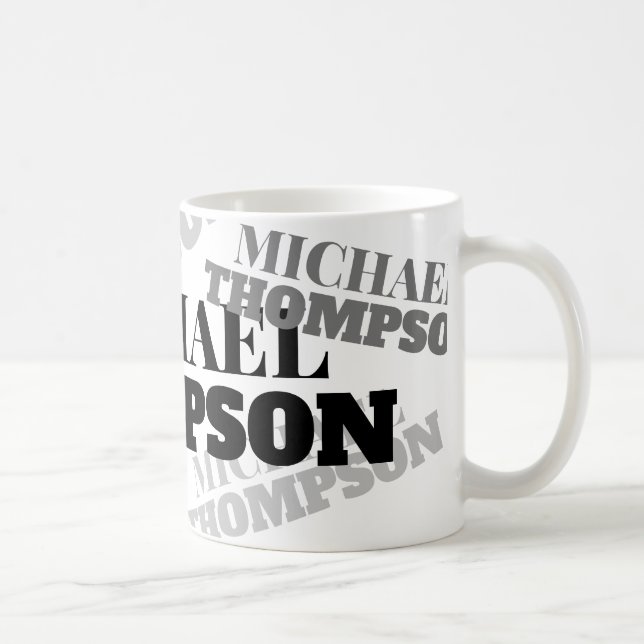 mug blanc avec serif-police gris noir nom en gras (Droite)