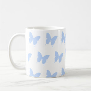 Mug Blanc Cadeau Papillons Bleus Répètent