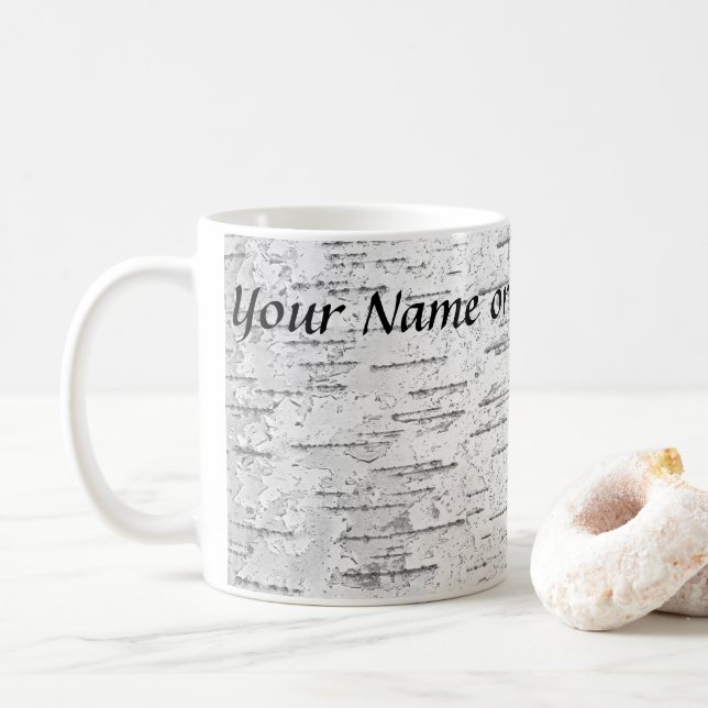 Mug Blanc, comme dans l'écorce de Birch (Avec donut)