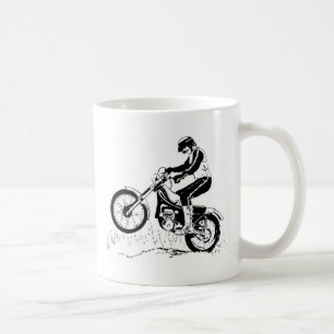Mug Blanc de noir de cavalier de vélo de Dirtbike